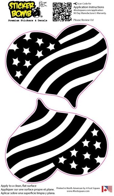 Calcomanía de corazón de la bandera estadounidense de Estados Unidos, calcomanía de Sticker Bomb Vinyl para automóvil, camión, computadora, en