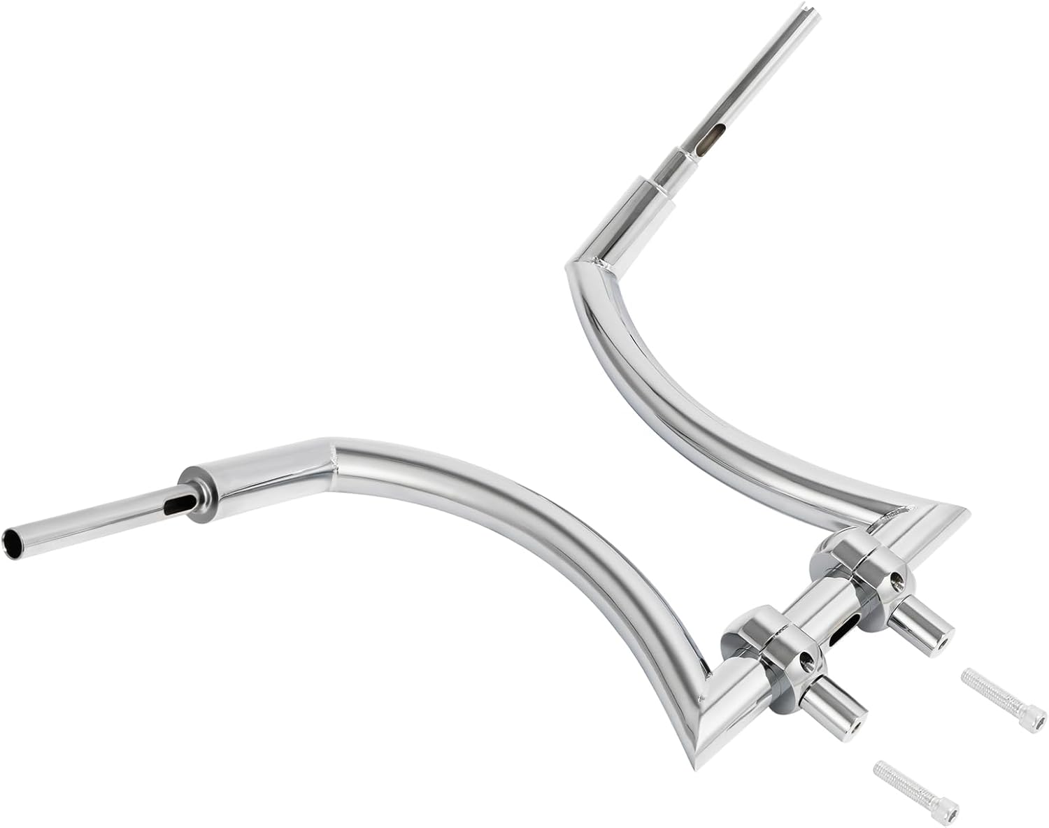 TCT-MOTORPARTS Manillar cromado Ape Hanger de 16 pulgadas con elevador de 2 pulgadas apto para Harley Road King, Sportster XL883 XL1200, Softail