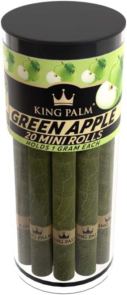 King Palm Conos de tamaño mini  (20 rollos en total)  Hojas de palma naturales pre enrolladas  Conos totalmente naturales  Filtro de cáscara de maíz