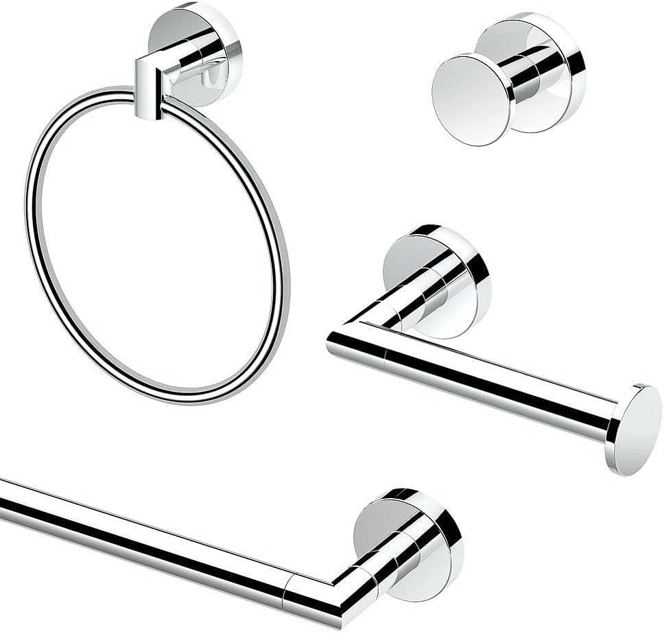 Gatco KA-GLA-4-PC Glam – Juego de accesorios de baño (4 piezas), color cromado