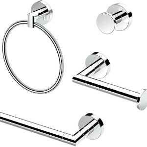 Gatco KA-GLA-4-PC Glam – Juego de accesorios de baño (4 piezas), color cromado Gatco KA-GLA-4-PC Glam – Juego de accesorios de baño (4 piezas), color cromado
