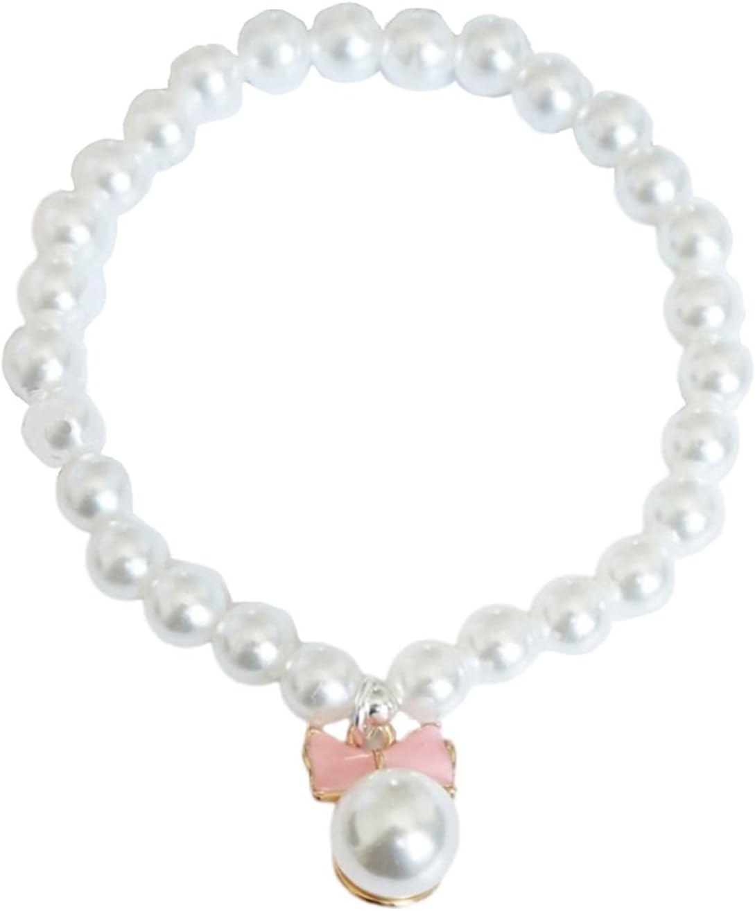 QWINEE Elegante collar de perlas para perro y gato con bonito colgante de pajarita para gato, cachorro, pequeño, mediano, grande, collar de boda,