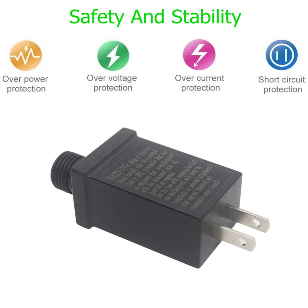 Fuente de alimentación LED de 12 V, paquete de 2 transformadores LED de bajo voltaje clase 2, fuente de alimentación IP44 enchufe de EE. UU.,