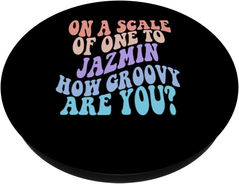 JAZMIN Personalized Name Cute Retro Girls Groovy Birthday PopSockets Standard PopGrip