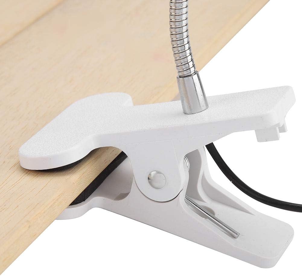 Mini lámpara de noche de escritorio con clip, luz LED USB de cuello de cisne para protección de ojos, lámpara de cabecera para estudio en casa