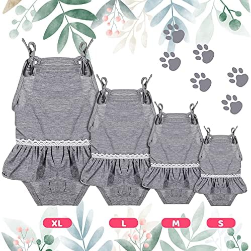 Frienda 3 pañales para perro, sanitario para perro con correa ajustable, pantalones con tirantes para hembra, perra, peluche, joven, corgi, bulldog