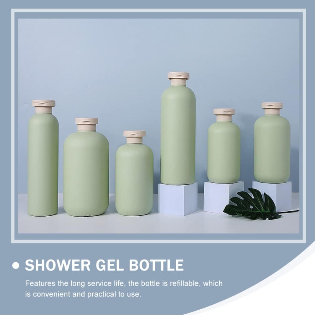 Lurrose Botellas exprimibles con tapa abatible, 3 recipientes de cosméticos recargables, botellas de champú y acondicionador de viaje para artículos