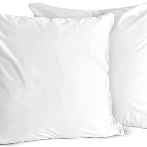 Juego de 2 fundas de almohada cuadradas de 18 x 18 pulgadas, impermeables, hipoalergénicas, a prueba de polvo, con cremallera Juego de 2 fundas de almohada cuadradas de 18 x 18 pulgadas, impermeables, hipoalergénicas, a prueba de polvo, con cremallera