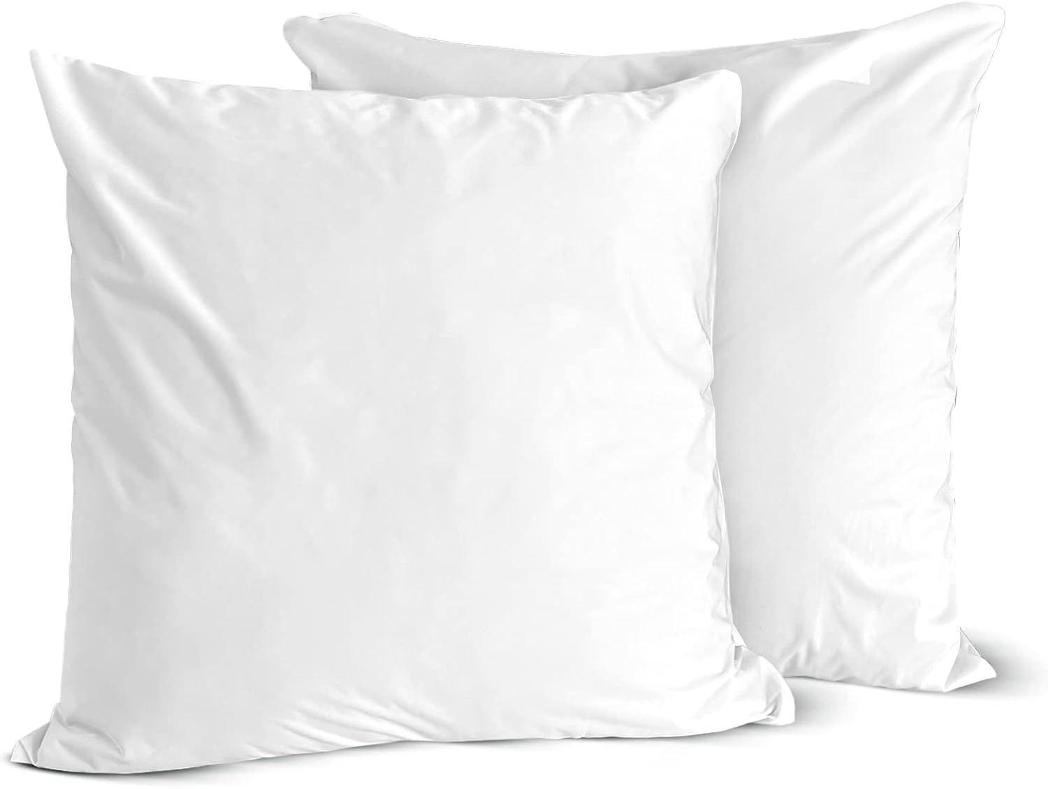 Juego de 2 fundas de almohada cuadradas de 18 x 18 pulgadas, impermeables, hipoalergénicas, a prueba de polvo, con cremallera