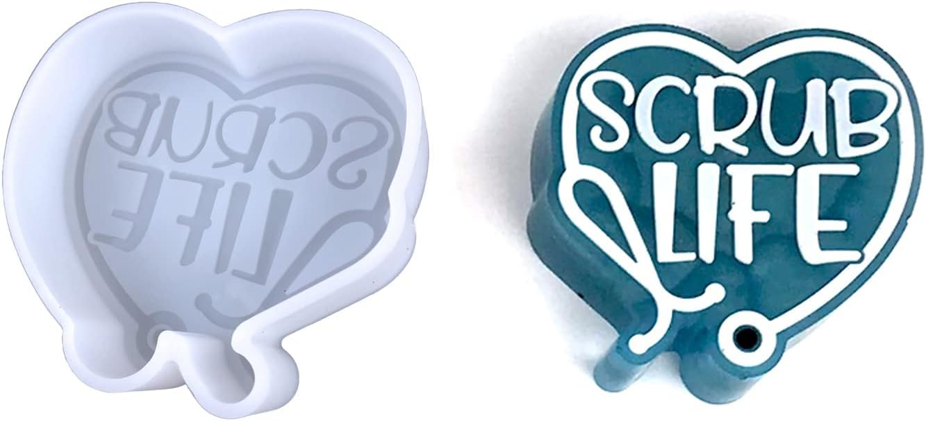 Scrub Life – Moldes de silicona para freshies, moldes de freshie de automóvil, moldes de resina epoxi de silicona para cuentas aromáticas, moldes de