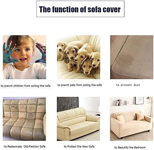 Funda de sofá, impermeable, protector de muebles, elástica, en forma de L, funda de sofá, seccional antideslizante, con correas inferiores, grosor