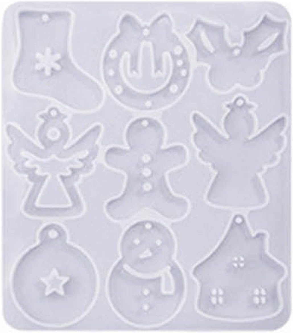SYlive Molde de llavero de silicona DIY Artesanías Molde de resina epoxi Joyería colgante de Navidad
