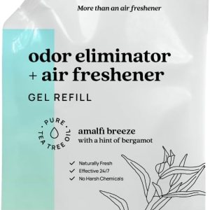 Azuna Bolsa de repuesto de gel removedor de olores totalmente natural, purificador de aire con aceite de árbol de té, a base de plantas y larga Azuna Bolsa de repuesto de gel removedor de olores totalmente natural, purificador de aire con aceite de árbol de té, a base de plantas y larga