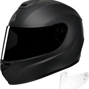 TRIANGLE – Casco de motocicleta de cara completa con visor extratransparente, para la calle, para hombre, aprobado por el DOT, talla S, negro mate TRIANGLE – Casco de motocicleta de cara completa con visor extratransparente, para la calle, para hombre, aprobado por el DOT, talla S, negro mate