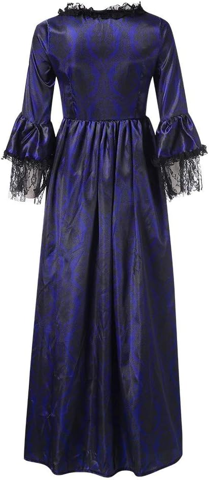 luwita Gothic Dress for Women Steampunk Witch Goth Costume Halloween Victorian Ball Gown Floor Length Irish Dress Corset