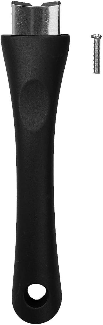 Mango largo de repuesto para sartenes y sartenes (negro) negro talla única D