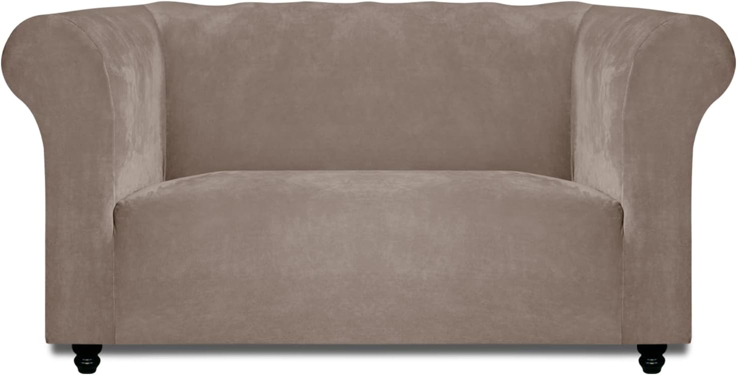 Easy-Going Funda de terciopelo elástico estilo Chesterfield para sala de estar, suave y antideslizante, protector de muebles para perros (sofá