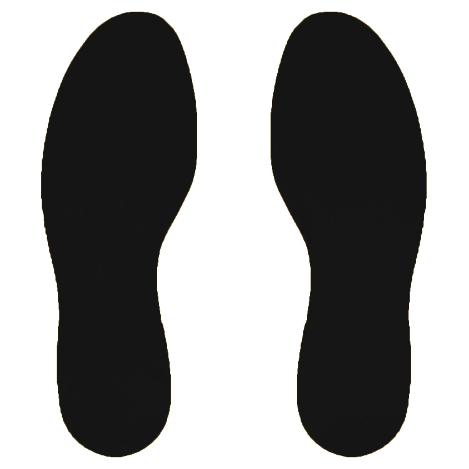 Huellas negras de 9.5 pulgadas para organización magra 5S, las marcas del suelo tienen adhesivo industrial resistente con forro extraíble (3 pares