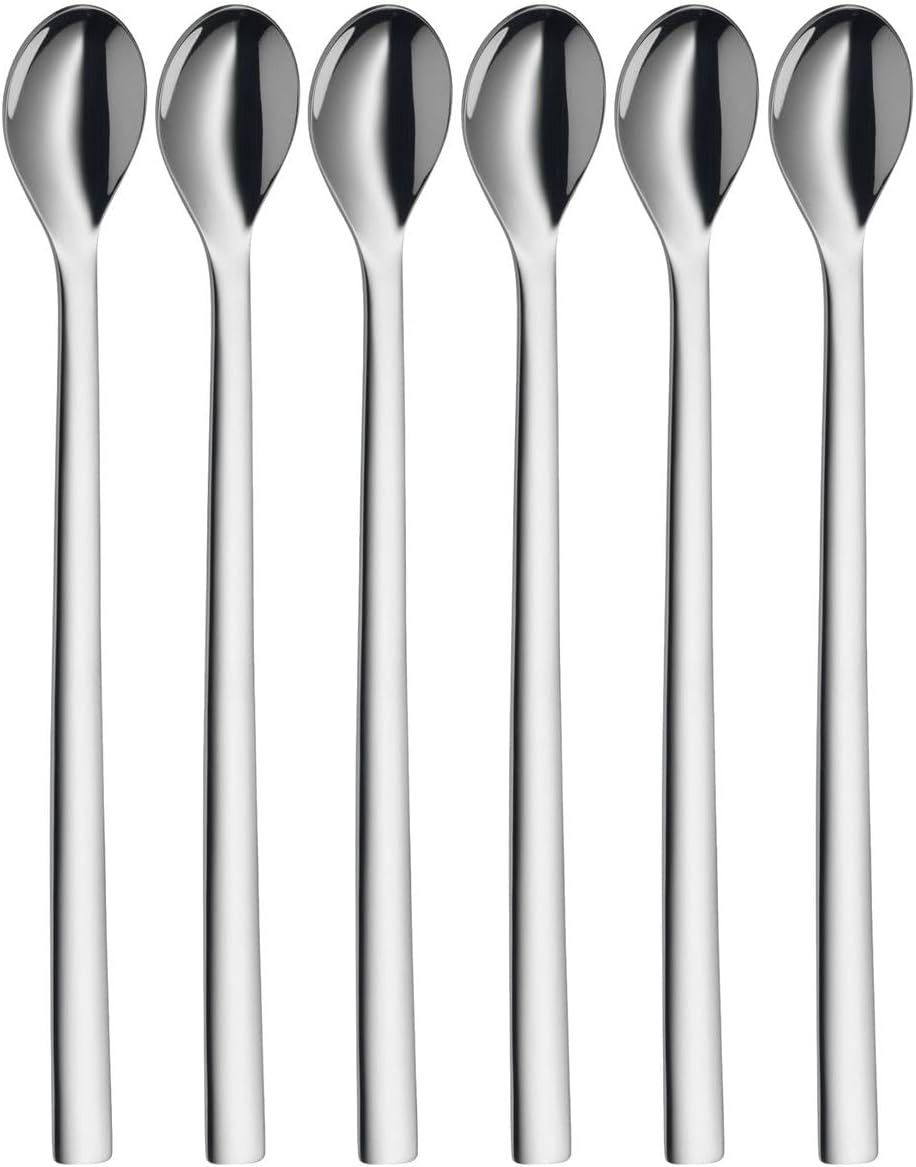 WMF Nuova 1291406046 – Cuchara larga para cóctel, 6 piezas, acero inoxidable