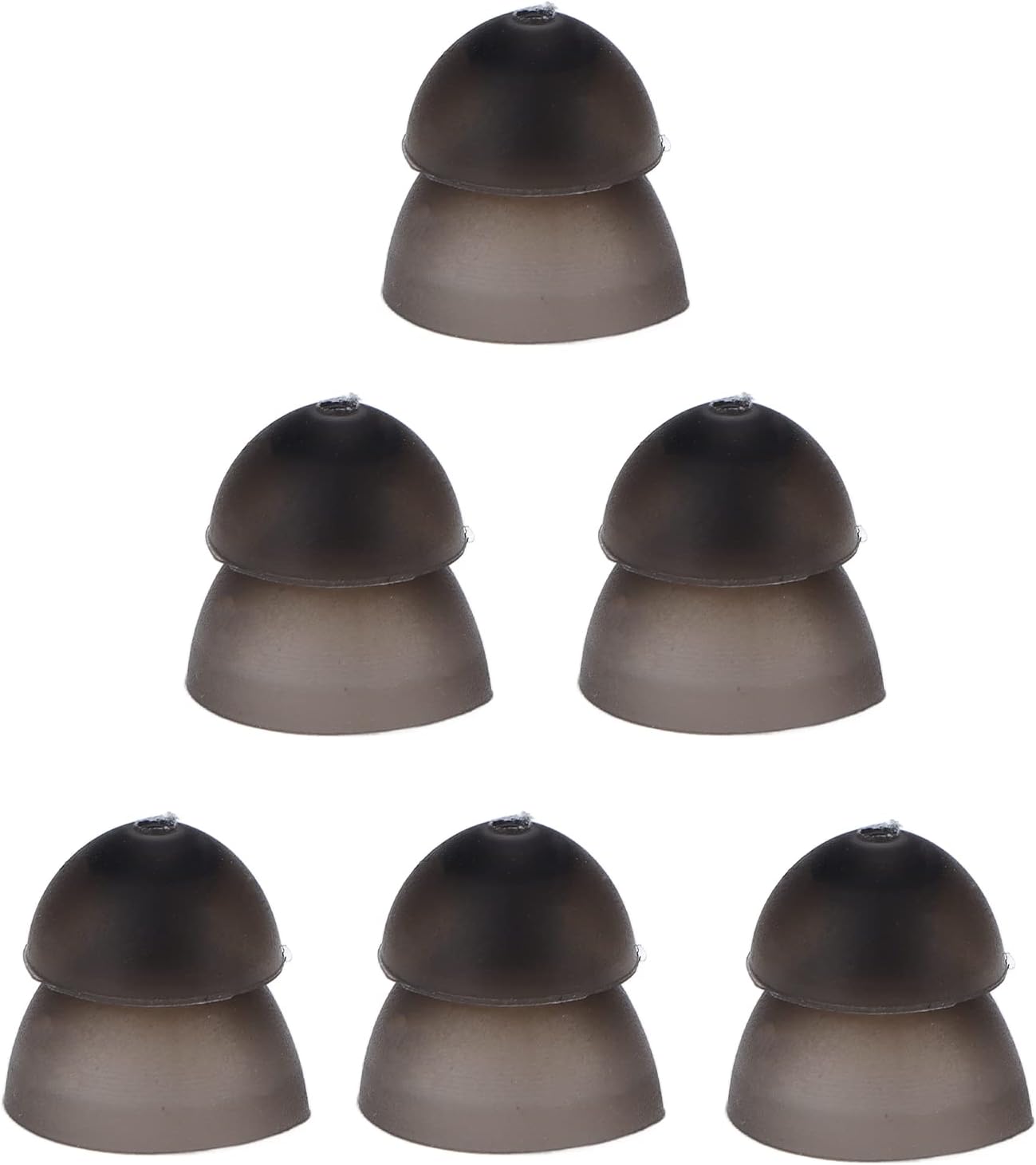 10 cúpulas, cúpulas de silicona suave, 0.315 pulgadas de doble capa tipo cerrado, lavables, antiestáticas, para accesorios de sonido auditivo (negro)