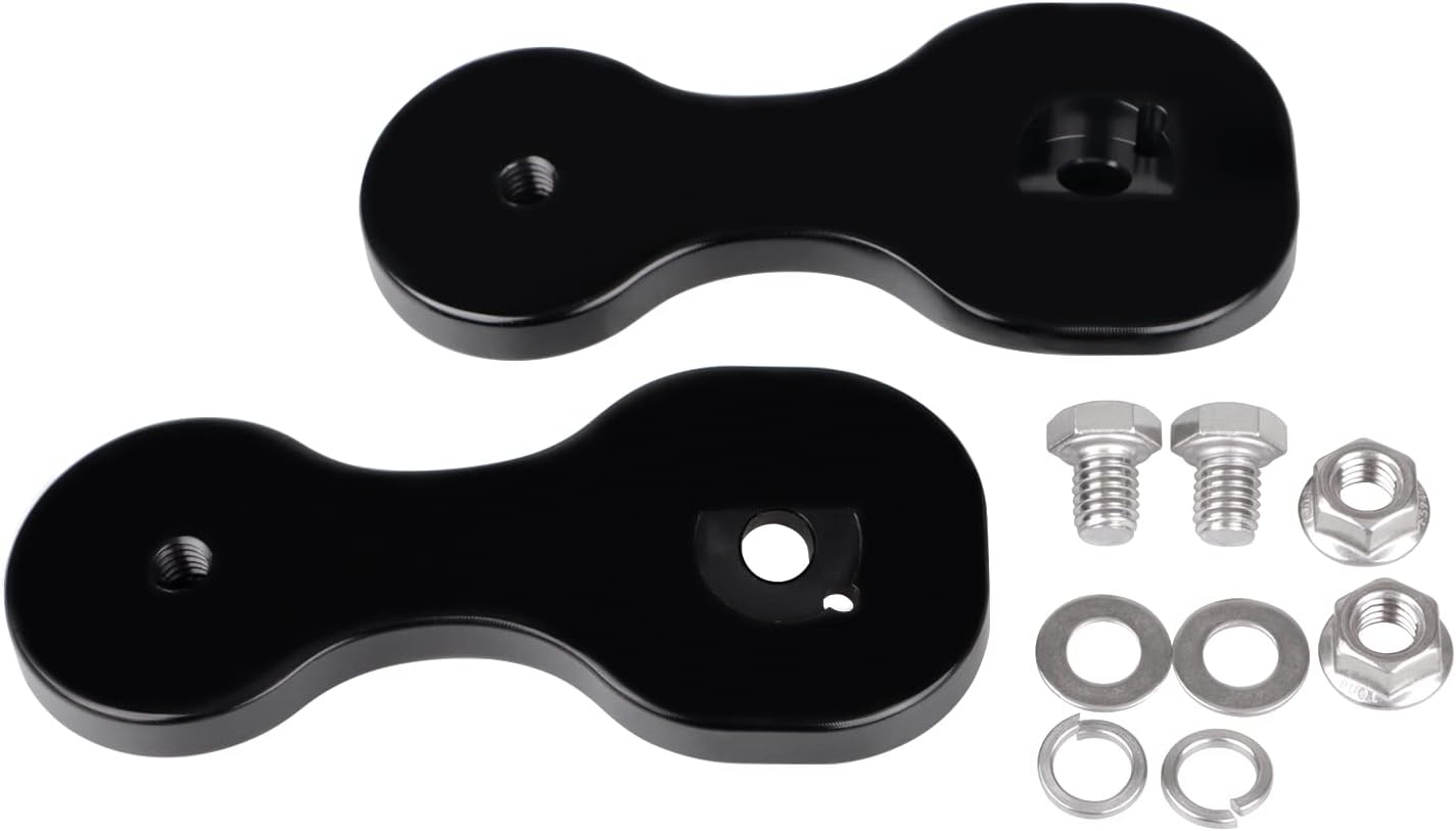 Adaptador de soportes de espejo retrovisor de motocicleta negro compatible con Harley Touring Batwing Bagger Electra Glide Street Glide Tri Glide