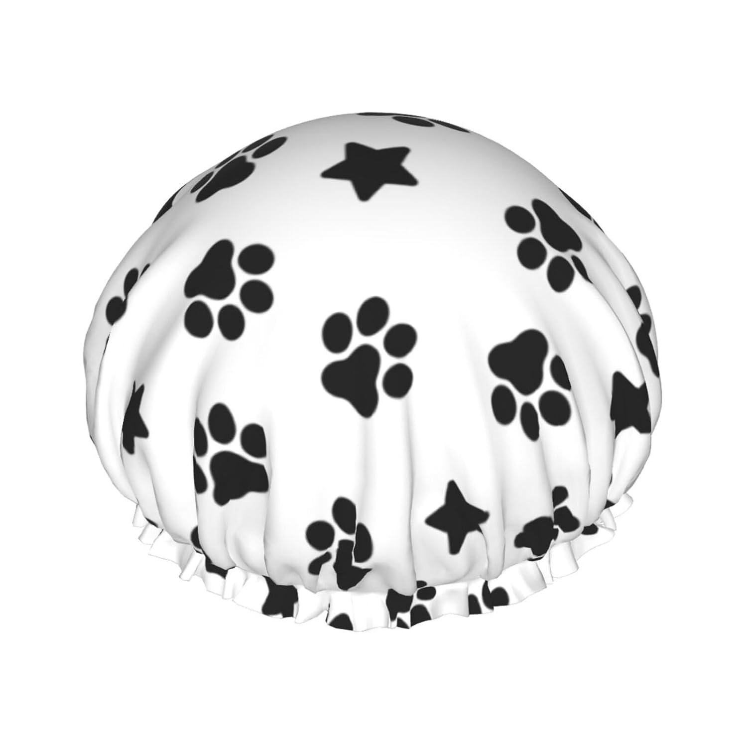 Lindo gorro de ducha impermeable de doble capa para perros, adecuado para todos los tamaños de cabeza