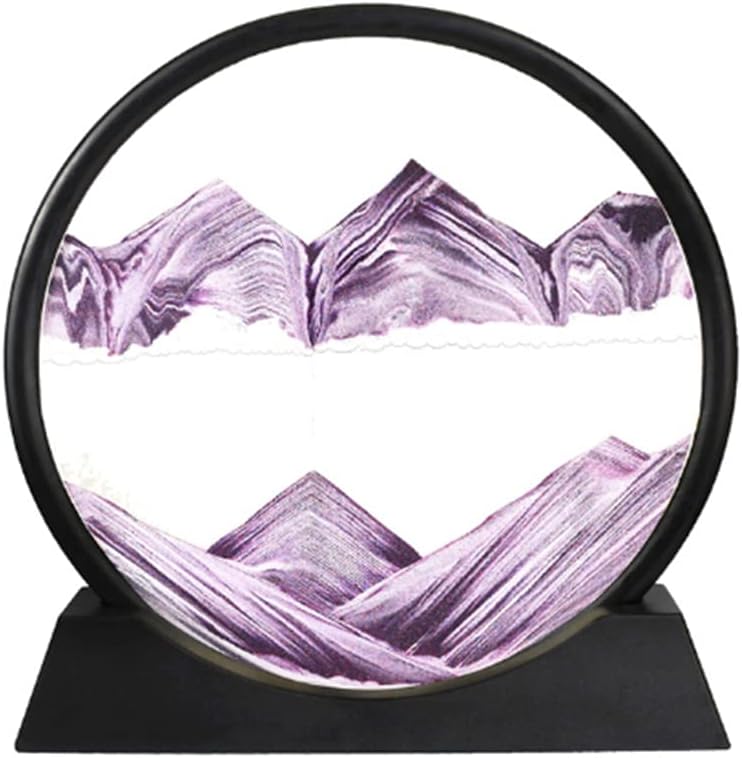 Decoración de imagen artística de arena móvil 3D, movimiento líquido de paisaje de arena de mar profundo, vidrio redondo, pintura de arena móvil,