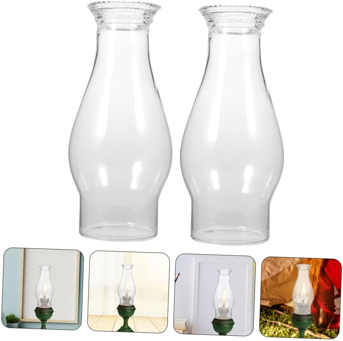Angoily 2 unids vintage lámpara lámpara accesorios vintage pantalla lámpara de vidrio lámpara de queroseno chimenea de vidrio pequeña lámpara aceite