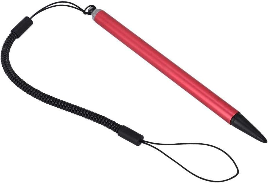 Lápiz táctil universal, lápiz táctil negroplatarojo resistivo POS PDA Navigator Tablet Screen Touch Painting Pen con cuerda de resorte colgante