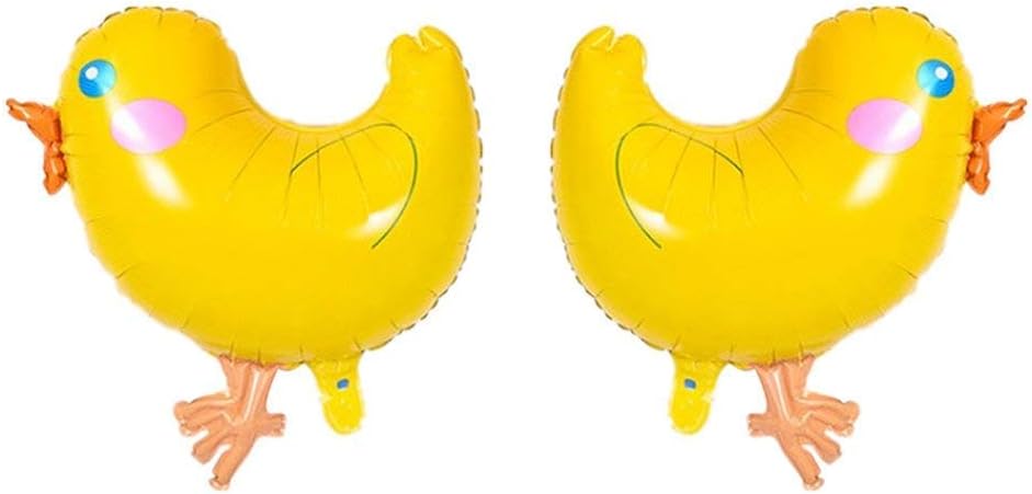 BinaryABC Globo de aluminio Mylar de pollo, decoraciones de fiesta de cumpleaños de Pascua, 5 piezas