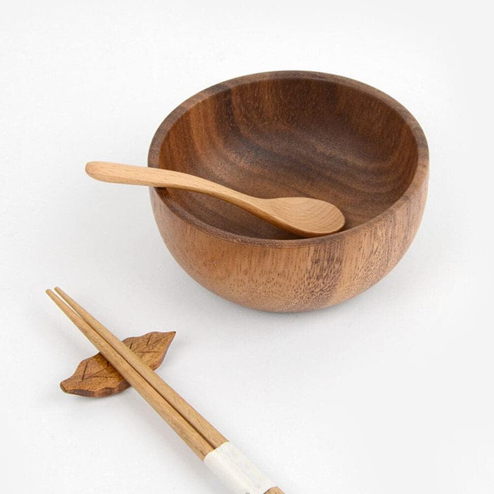 STOBOK Ensaladera de madera para servir aperitivos de madera, recipiente redondo para ensalada para alimentos, frutas, ensaladas y decoración de