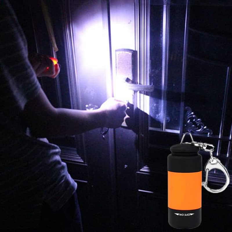 Mini llavero linterna USB recargable luz LED impermeable llavero de mano linterna acoplable a llavero para acampar al aire libre linterna diaria