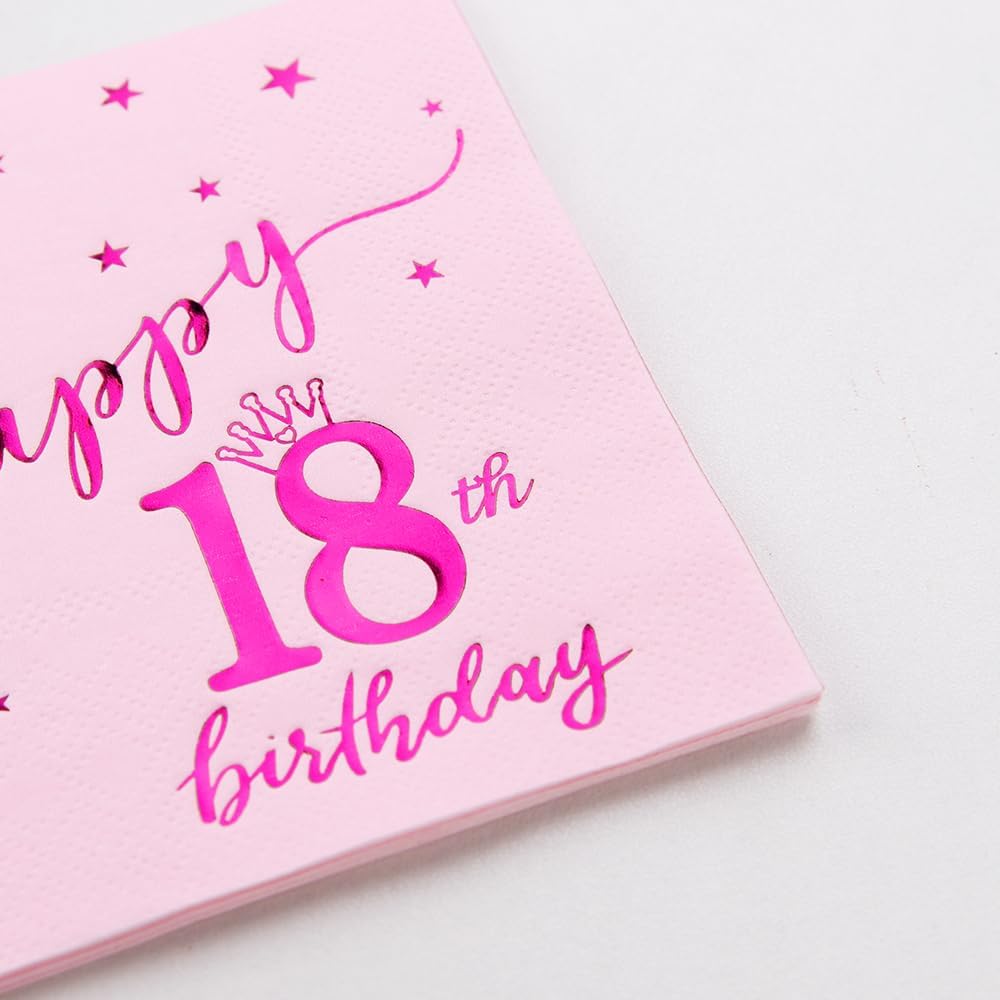 Servilletas de papel desechables para fiesta de cumpleaños, con papel de aluminio dorado, decoraciones de feliz cumpleaños, paquete de 100,