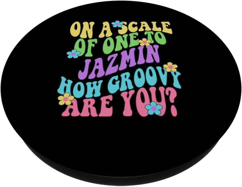 JAZMIN Personalized Name Cute Retro Girls Groovy Birthday PopSockets Standard PopGrip