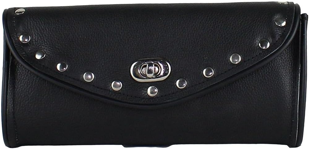 Unisex Impermeable Universal Cromo tachonado Parabrisas Duarable Y Cómodo Bolsa De Motocicleta Talla única Negro