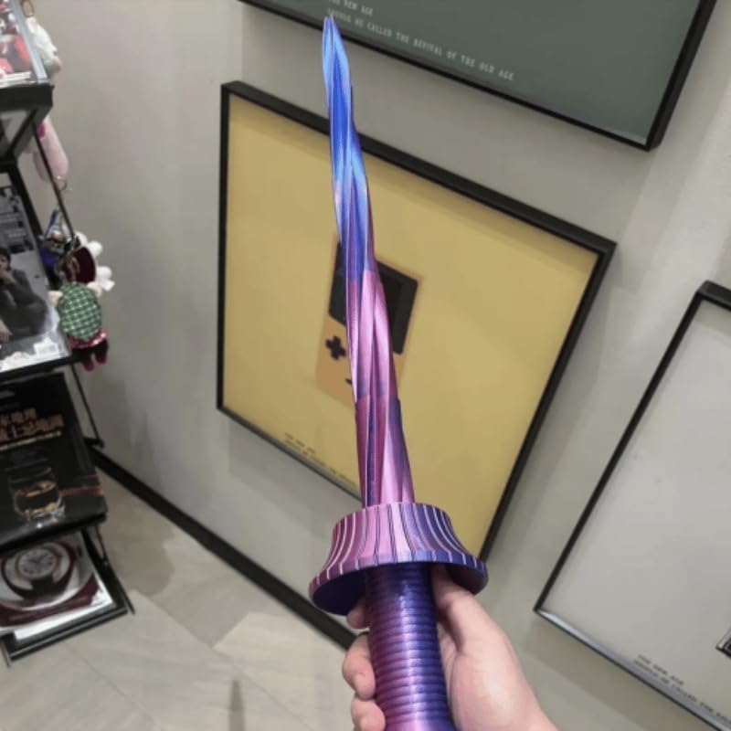 Espada espiral retráctil impresa en 3D, espada retráctil de gravedad de impresión 3D, juguetes creativos de descompresión, espada espiral retráctil