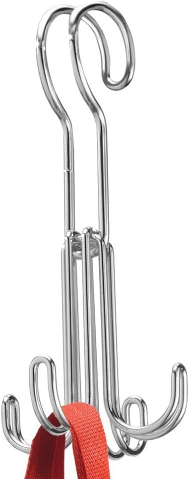 iDesign Classico – Organizador de accesorios de armario para corbatas, cinturones, bolsos, joyería de moda, 4 ganchos, cromo
