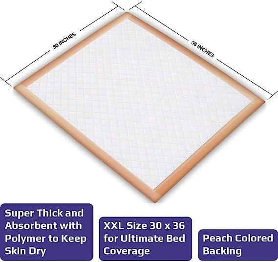 Inspire XL 30 x 36 Ultra – Almohadillas de cama súper absorbentes de 3.53 oz para incontinencia (50)
