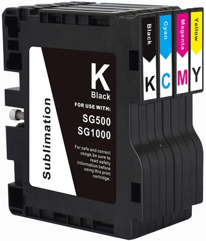 SG500 SG1000 Nuevo cartucho de tinta de sublimación compatible con impresoras Sawgrass Virtuoso SG500 SG1000 (1 negro, 1 cian, 1 magenta, 1
