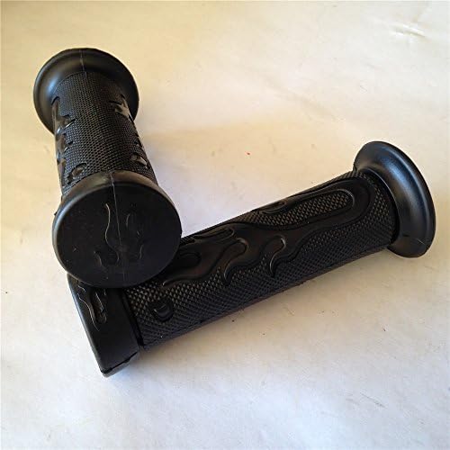 XKMT – Puños estilo gel de llama negro ATV Quad Compatible con Kawasaki Polaris SEADOO BOMBARDIER Jet SKI ATV Foreman Recon Rincon Brute Force