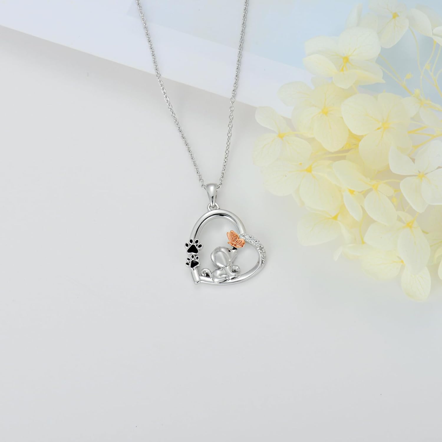 Regalos de recuerdo para mascotas, collar de corazón de vaca de las tierras altas de plata de ley 925, joyería conmemorativa para mascotas, para