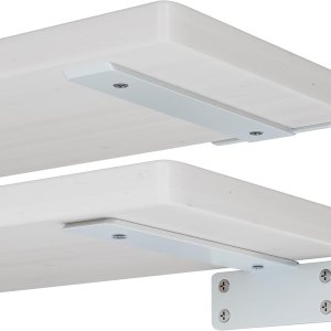 ZGO Soportes de estante flotantes, soportes de estante resistentes, soportes en L de metal blanco para estantes, soportes de pared para estantes, ZGO Soportes de estante flotantes, soportes de estante resistentes, soportes en L de metal blanco para estantes, soportes de pared para estantes,