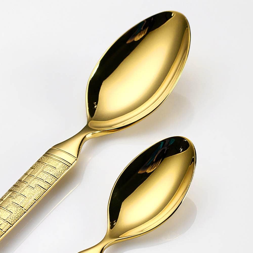 Thomaso Juego de cubiertos chapados en oro de 60 piezas para 12, exquisito juego de cubiertos de acero inoxidable 1810, juego de cucharas y