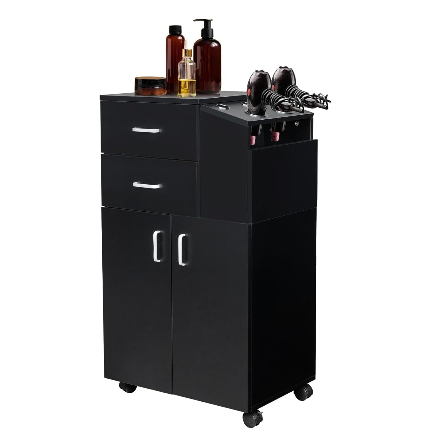 Goujxcy Salon Station – Carrito de peluquería para estilistas, gabinete de almacenamiento de salón de belleza, estación de peluquería, equipo de spa