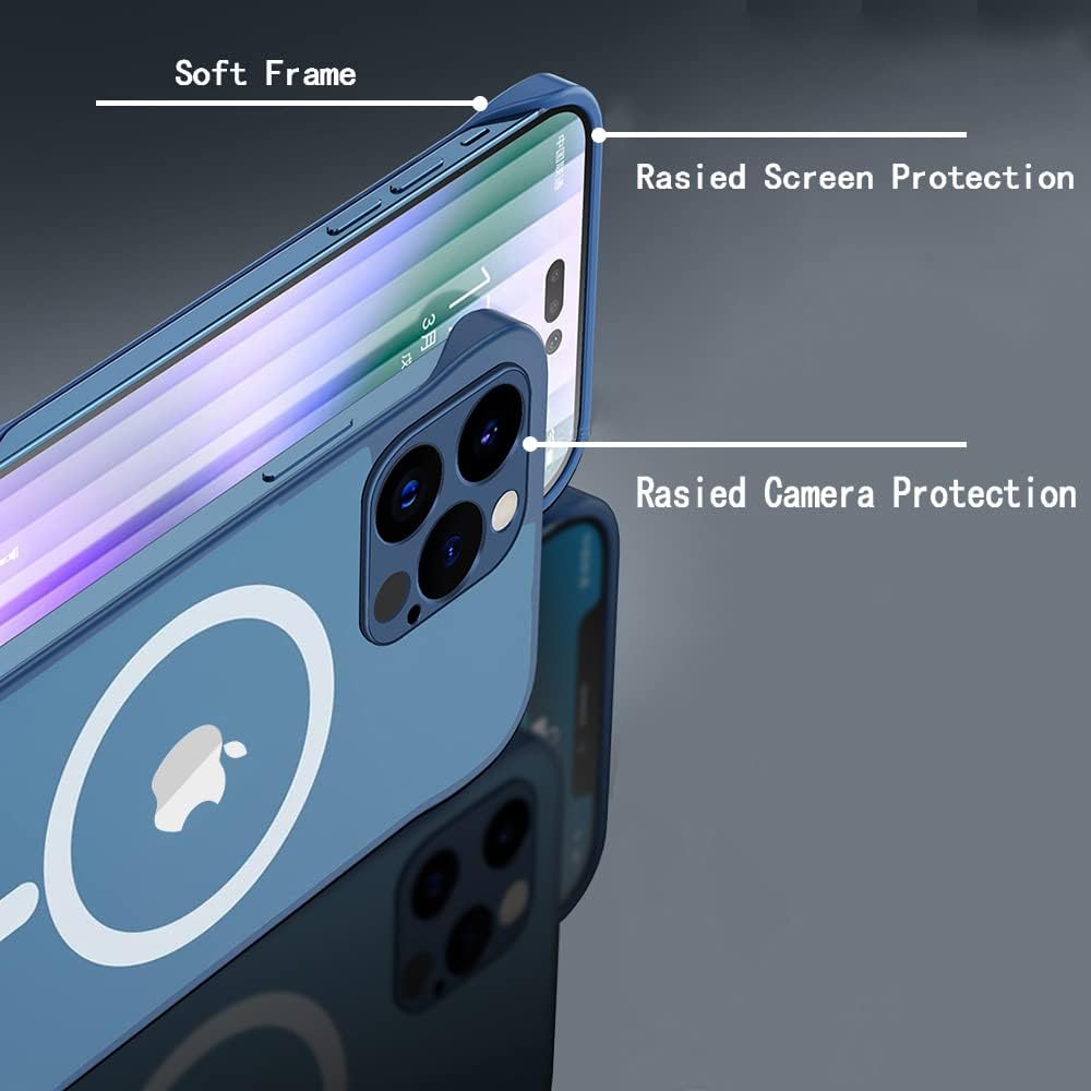 Omio – Funda magnética delgada para iPhone 15 Pro compatible con MagSafe, transparente mate, ultrafina, diseño sin marco, sin bordes con bucle para