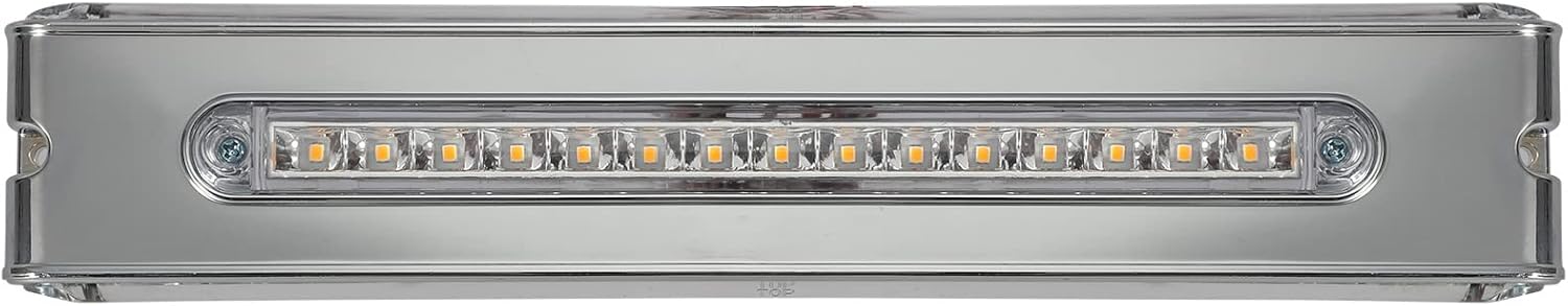 Partsam Barra de luz trasera de doble cara de 12 pulgadas, barra de luz trasera de doble cara, bisel cromado, luces indicadoras de marcador lateral,