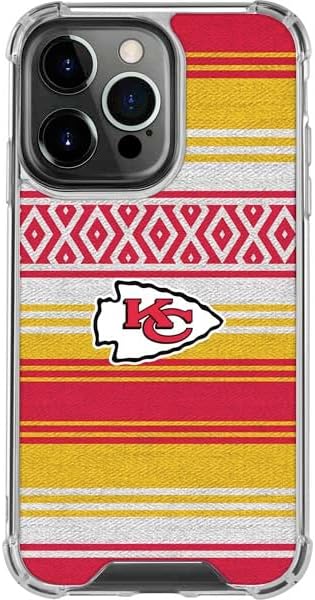 Skinit Funda transparente compatible con iPhone 15 Pro, diseño oficial de la NFL Kansas City Chiefs Trailblazer