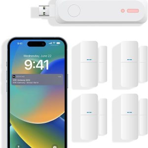Sistema de alarma para el hogar, kit de 5 piezas, sensores de ventana de puerta, sistema de alarma WiFi para seguridad de los niños, sistema de Sistema de alarma para el hogar, kit de 5 piezas, sensores de ventana de puerta, sistema de alarma WiFi para seguridad de los niños, sistema de