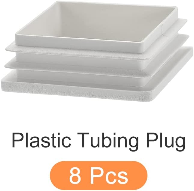 METALLIXITY Tapas cuadradas para postes (1.97 x 1.97 pulgadas), 8 unidades, tapón de extremo de tubo de plástico, para decoración de muebles,