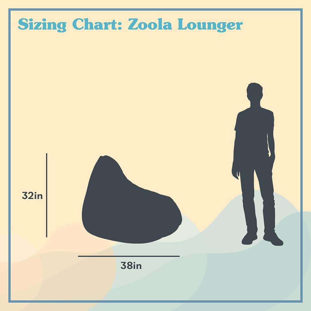 Yogibo Zoola – Puf para exteriores para adultos con relleno, cómodo puf individual para patio, piscina, terraza, sala de estar, funda lavable